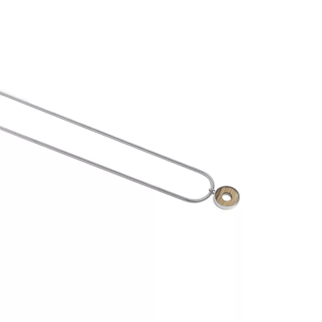 Halskette Aus Holz In Runder Form "Lini Necklace Circle" Silber günstig online kaufen