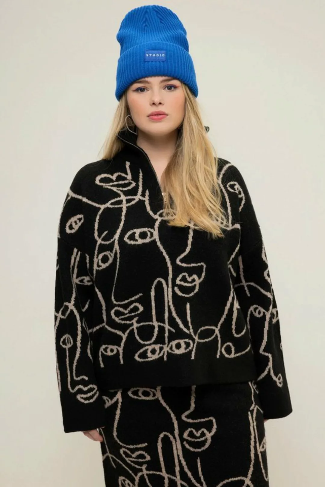 Studio Untold Troyer Troyer oversized Face-Silhouetten günstig online kaufen