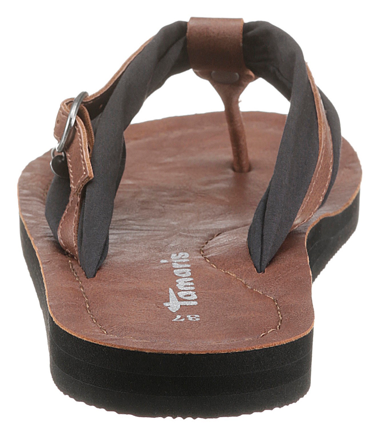 Tamaris Zehentrenner "AVRIL", Sommerschuh, Flats, Schlappen mit T-Logoanhän günstig online kaufen