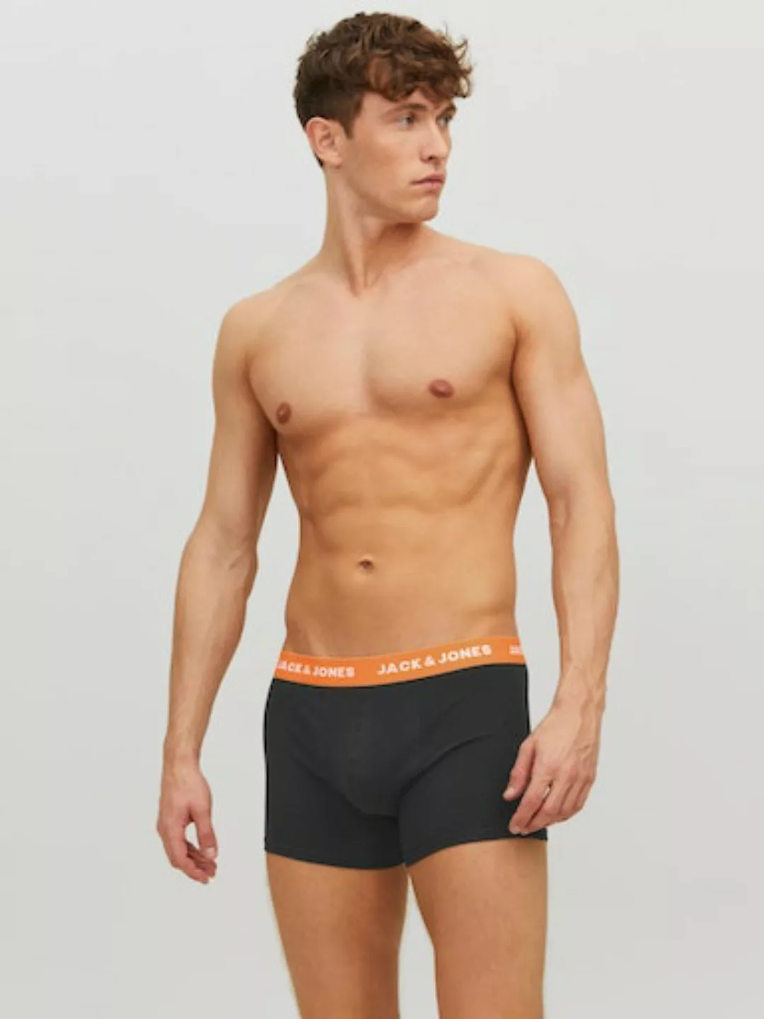 Jack & Jones 7-er Set Trunks Schwarz mit verschiedenfarbigem Webbund günstig online kaufen