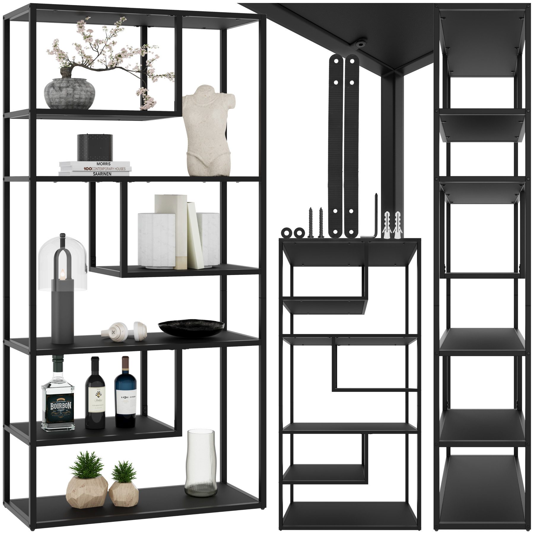 tectake Bücherregal Standregal, Set 1-tlg., Industrial günstig online kaufen