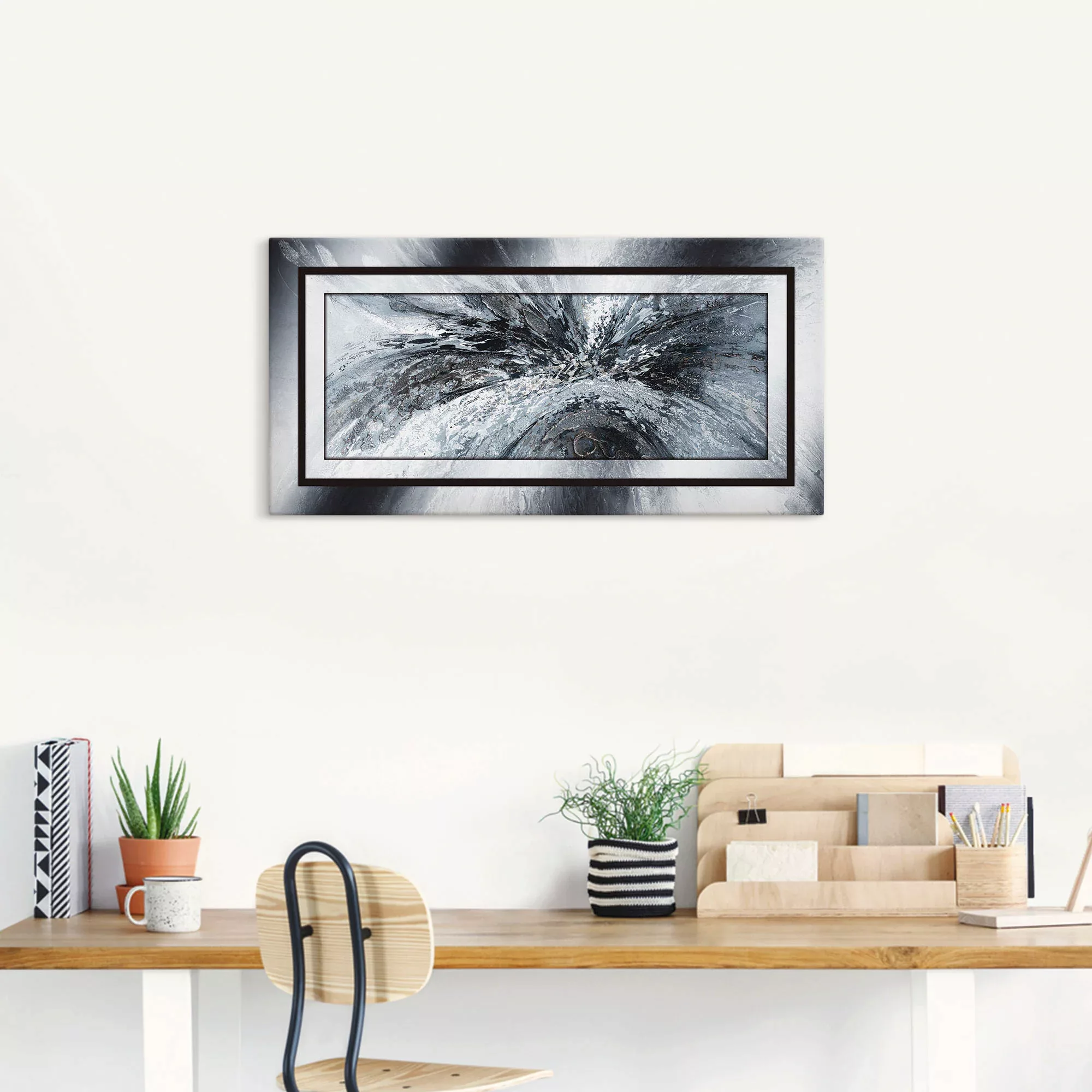 Artland Wandbild "Schwarz - weiß abstrakt 1", Muster, (1 St.) günstig online kaufen