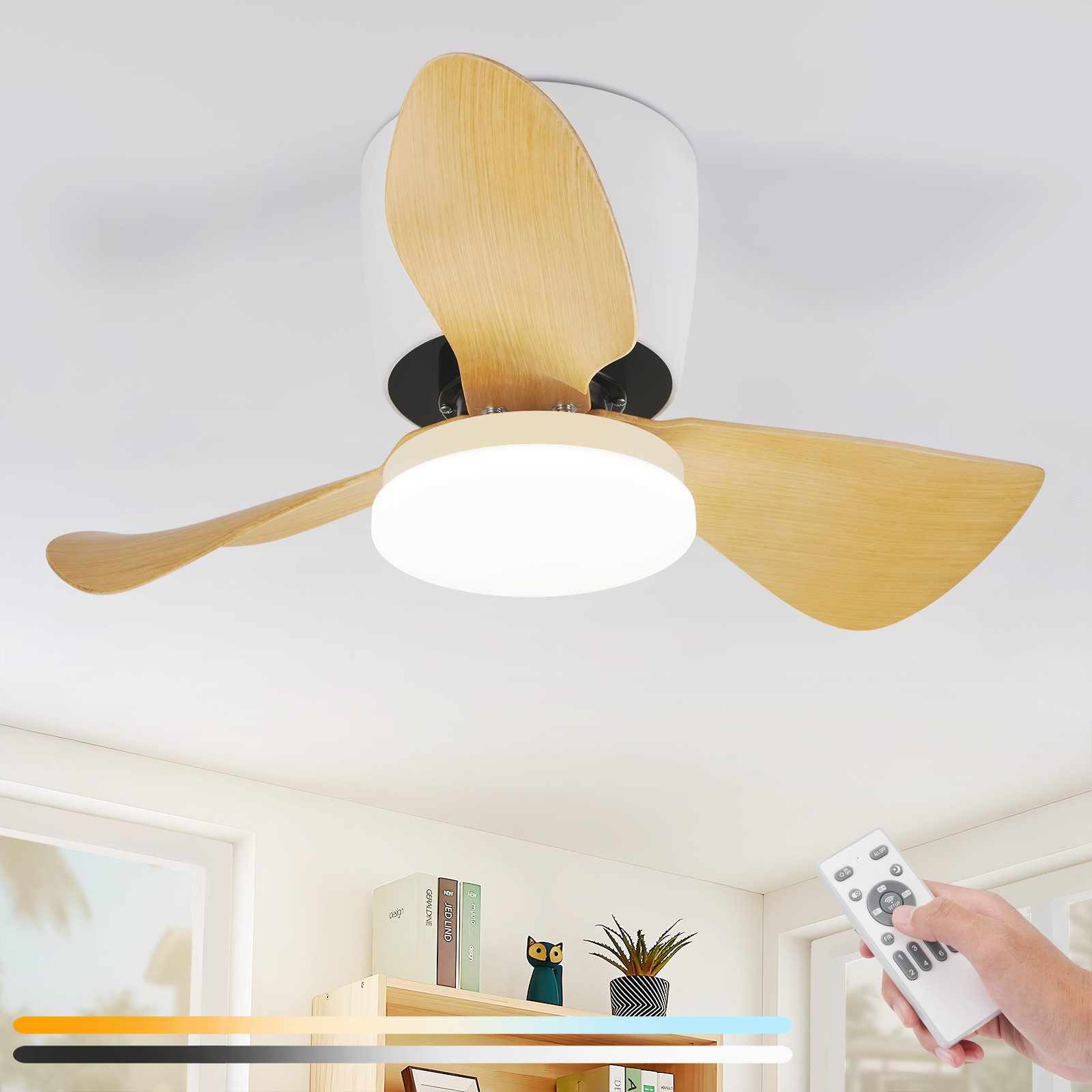 ZMH Deckenventilator mit Beleuchtung Leise 70CM günstig online kaufen
