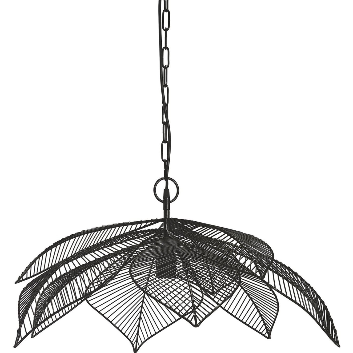 PR Home Elm Pendelleuchte im Blatt Jungle Design aus Metall Schwarz 70cm E2 günstig online kaufen