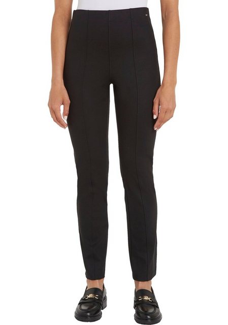 Tommy Hilfiger Strickhose SLIM ELEVATED KNITTED PANT mit Metall-Markenlabel günstig online kaufen