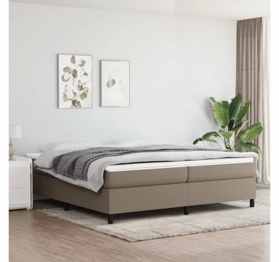 vidaXL Bett, Bettgestell ohne Matratze Taupe 200x200 cm Stoff günstig online kaufen