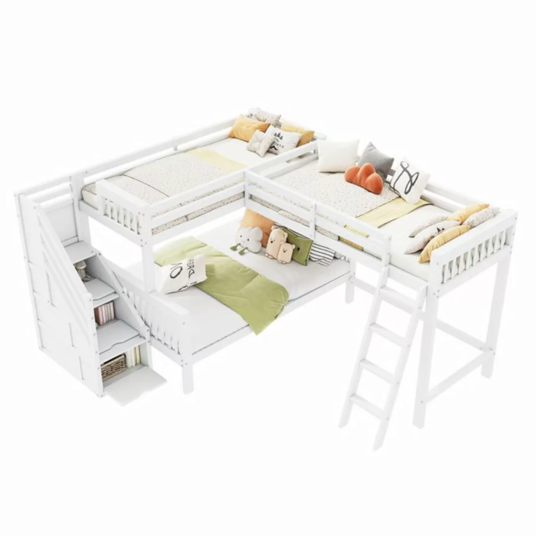 Odikalo Etagenbett Hochbett Kinderbett multifunktionales Treppenhaus 140*20 günstig online kaufen