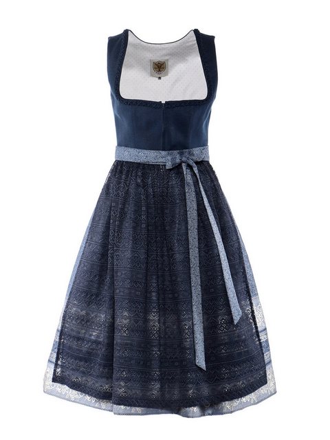 Berwin Dirndl Dirndl mit Froschmaul und Jacquard-Bordürenrock (Einzelstück) günstig online kaufen