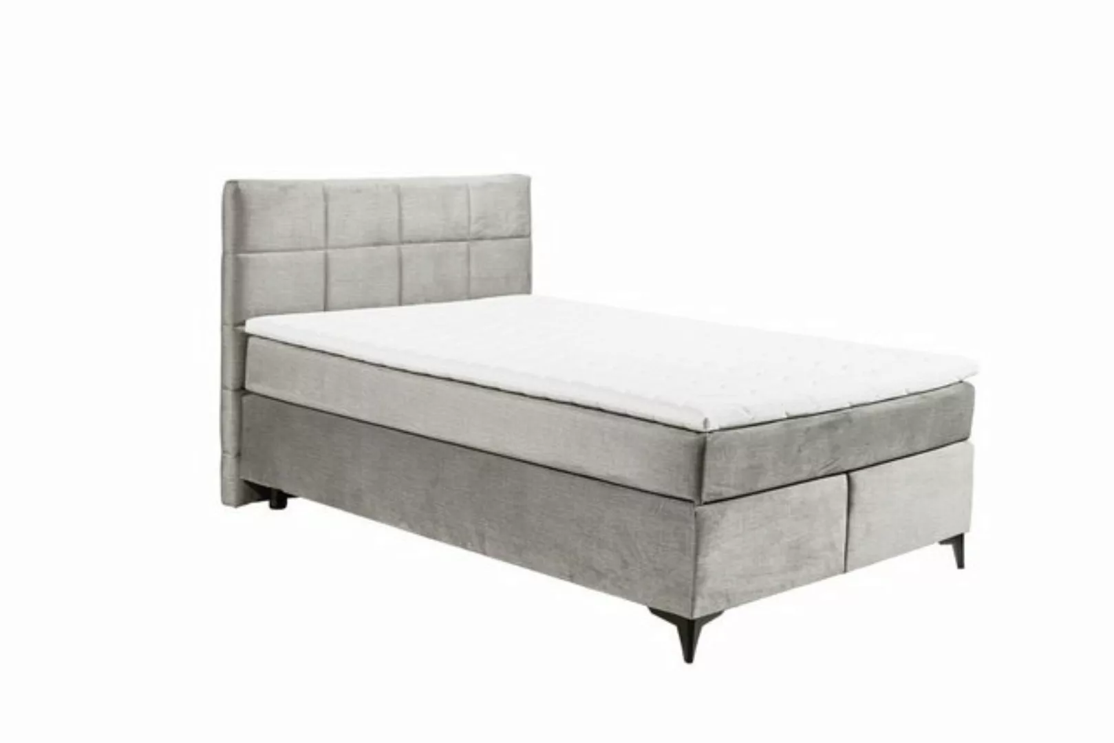 freiraum Boxspringbett NAVARRA 140, 7-Zonen, 4cm Topper, silber, Liegefl. 1 günstig online kaufen