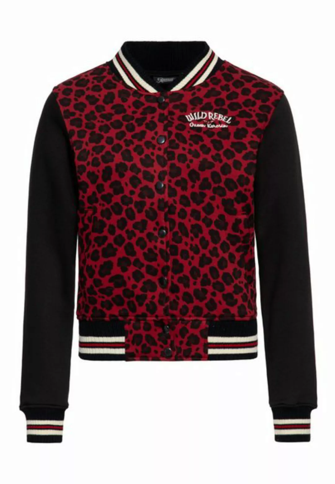 QueenKerosin Collegejacke Wild Rebel (1-St) im Leo-Look günstig online kaufen