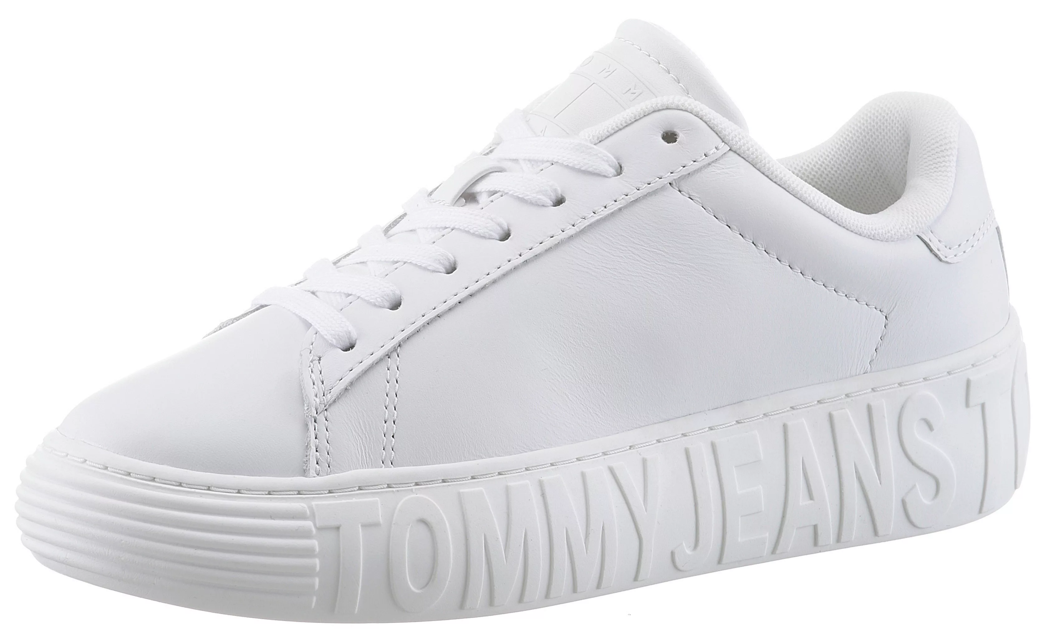 Tommy Jeans Plateausneaker "TJW LEATHER CUPSOLE ESS", mit Logobuchstaben im günstig online kaufen