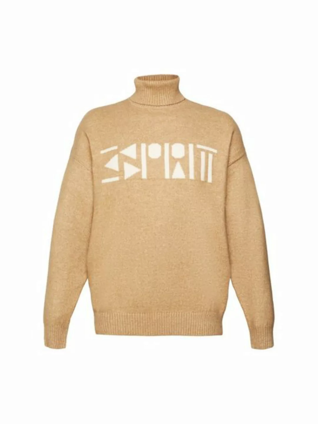 Esprit Rollkragenpullover Oversize-Rollkragenpullover mit Logo günstig online kaufen