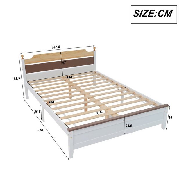 HAUSS SPOLE Holzbett Doppelbett Holzbett Bettrahmen Kinderbett Jugendbett ( günstig online kaufen