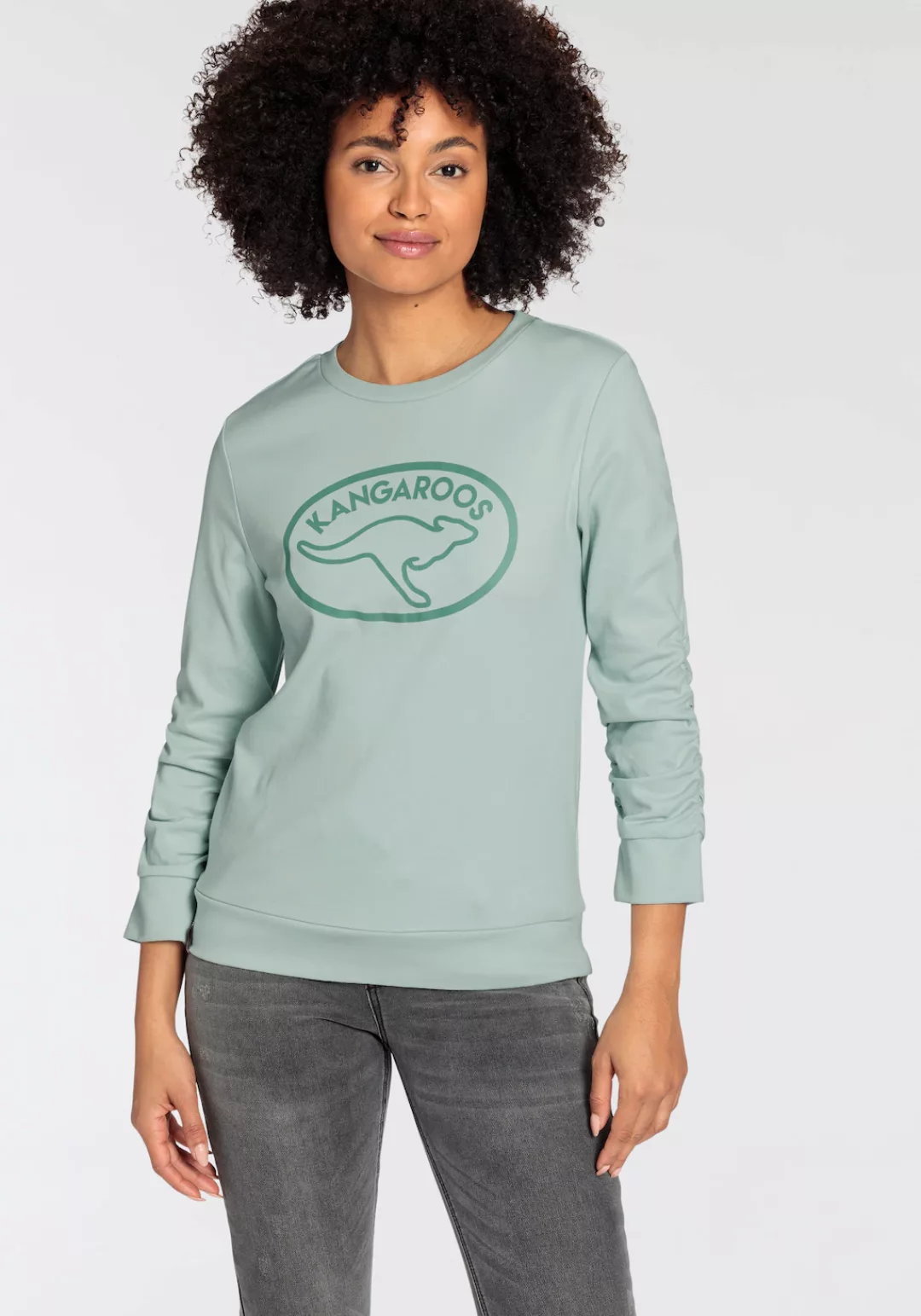 KangaROOS Sweatshirt, mit Raffung am Ärmel und Marken-Logo-Print - NEUE-KOL günstig online kaufen