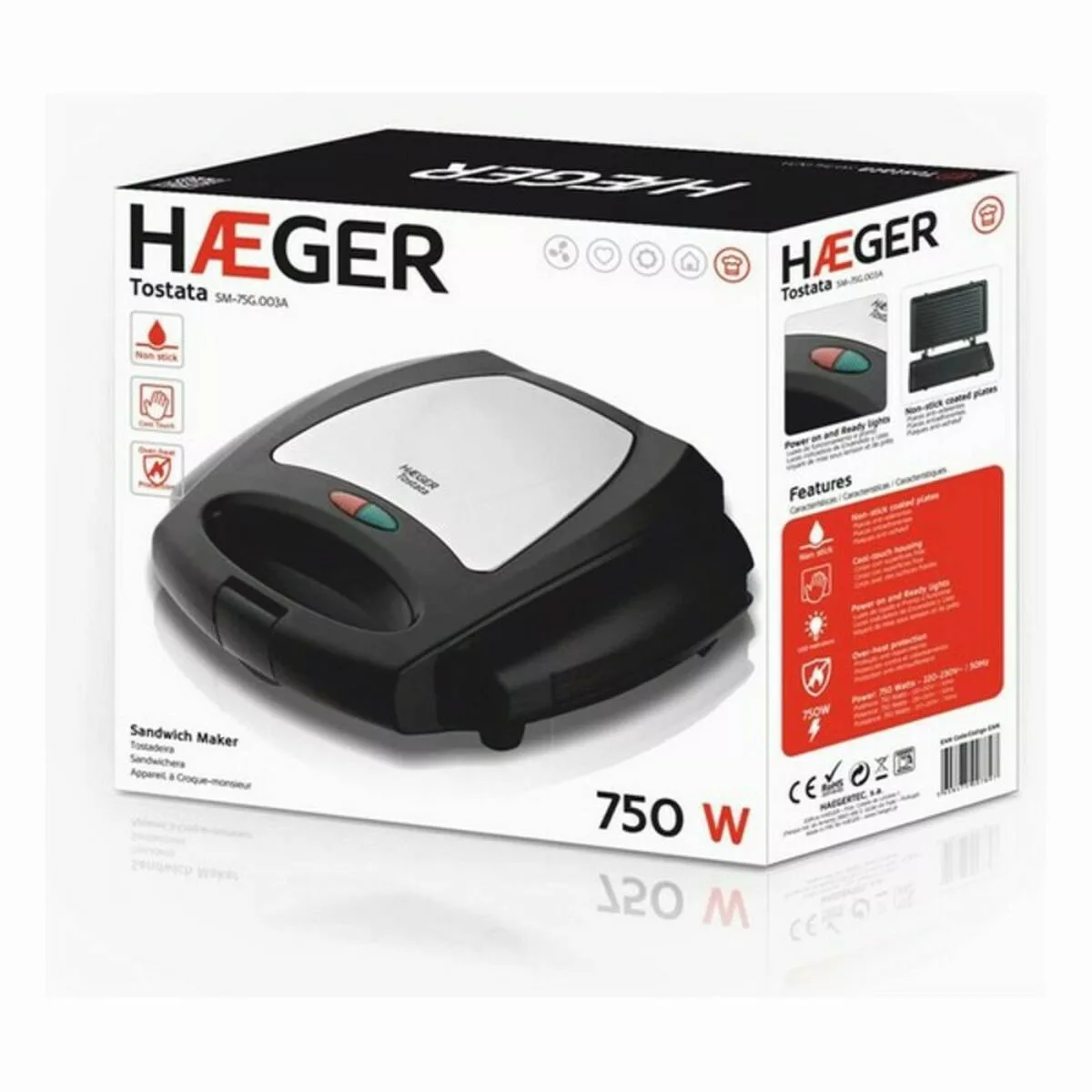 Sandwichmaker Haeger Tostata 750 W günstig online kaufen