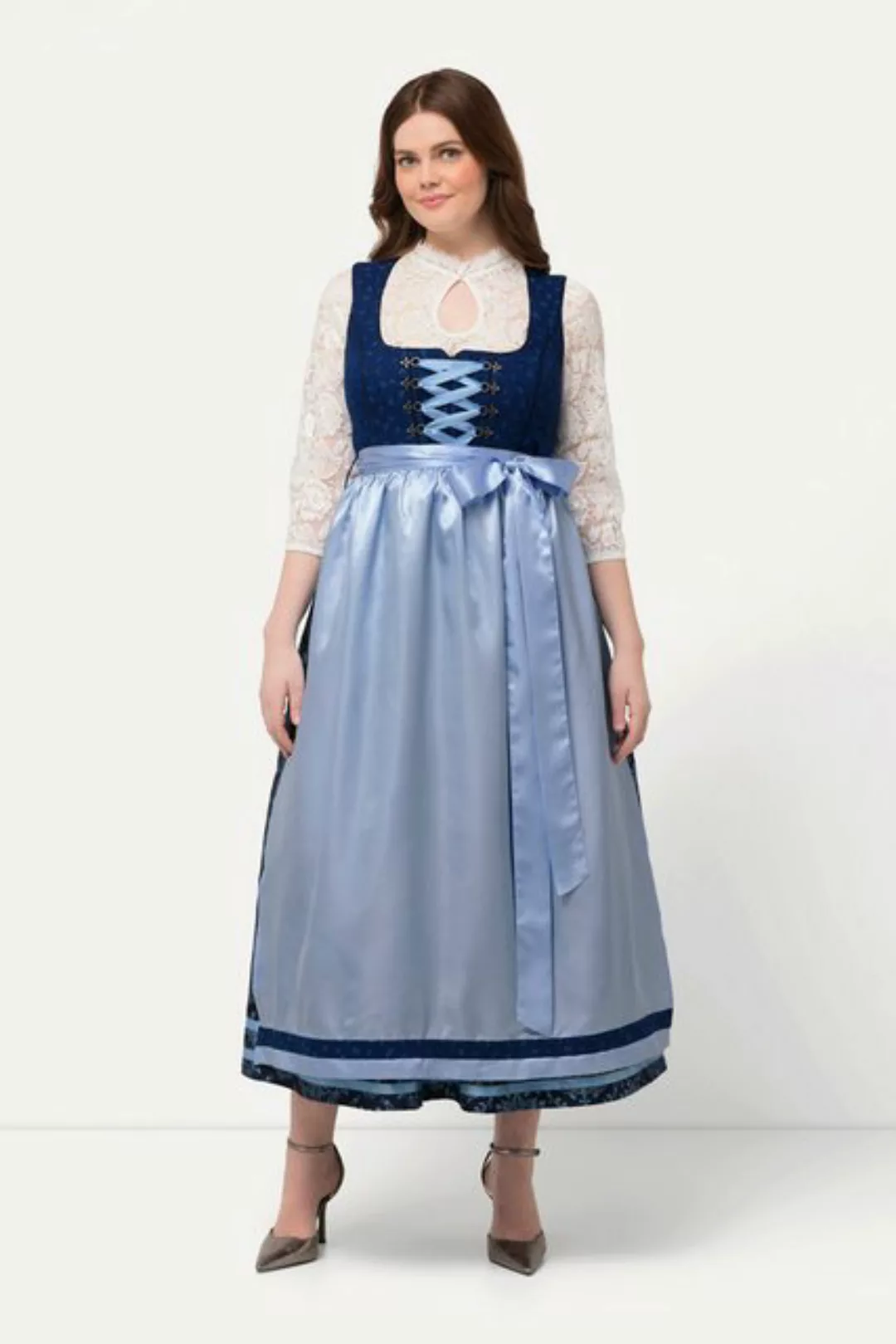 Ulla Popken Jerseykleid Dirndl Reißverschluss Carree-Ausschnitt ärmellos günstig online kaufen