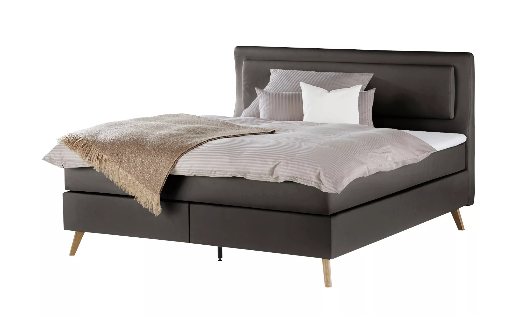 Boxspringbett - braun - 160 cm - 118 cm - Betten > Boxspringbetten > Boxspr günstig online kaufen