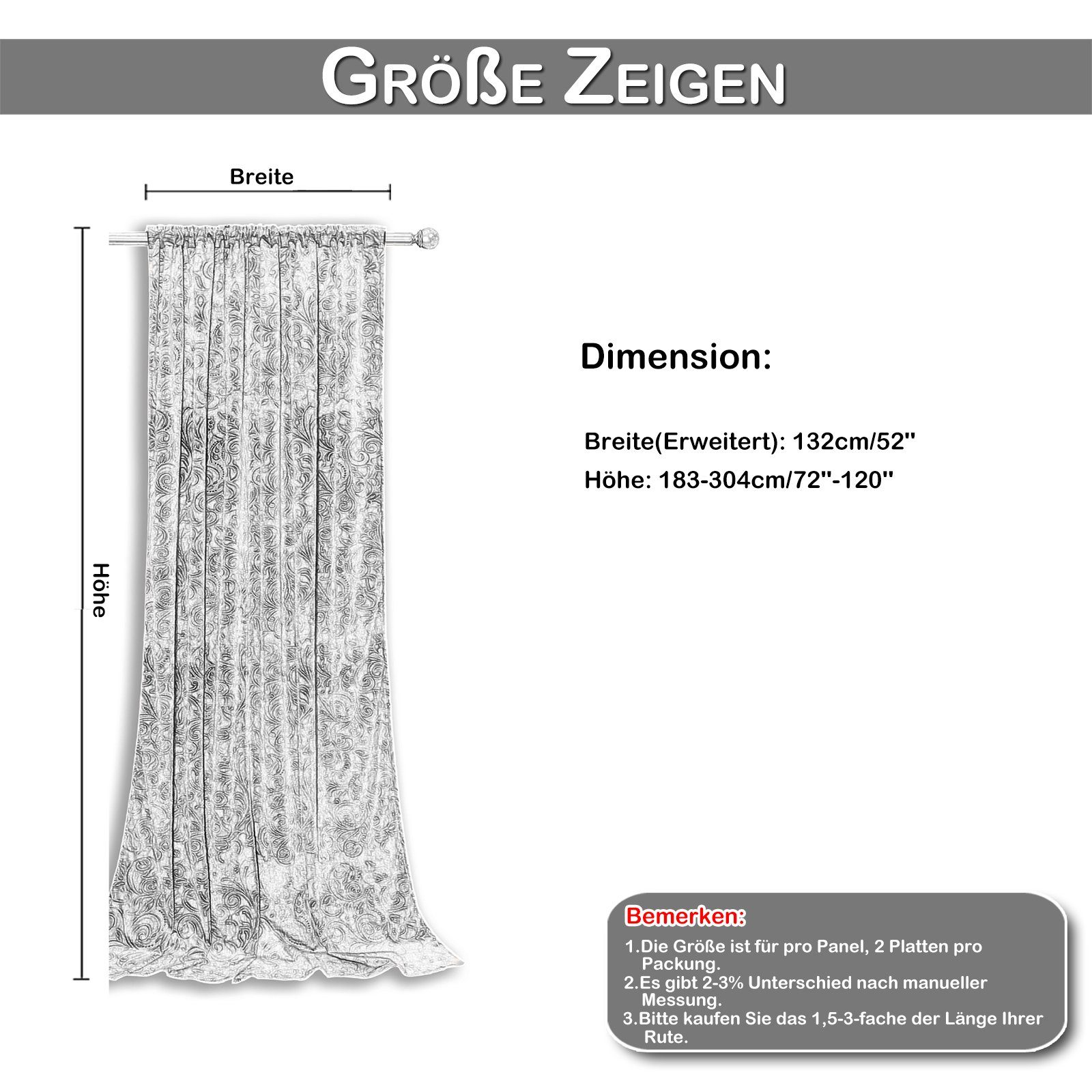 BTTO V&G Vorhang Gardinen Blickdicht Vorhang günstig online kaufen