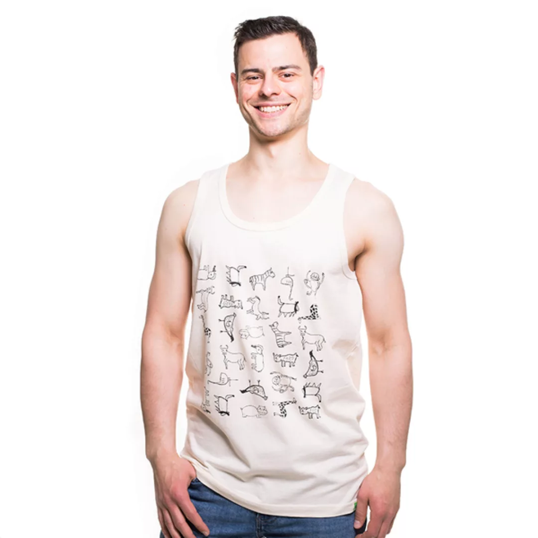 Herren T-shirt Tank-top Aus Bio-baumwolle "Wanyama" Natur günstig online kaufen