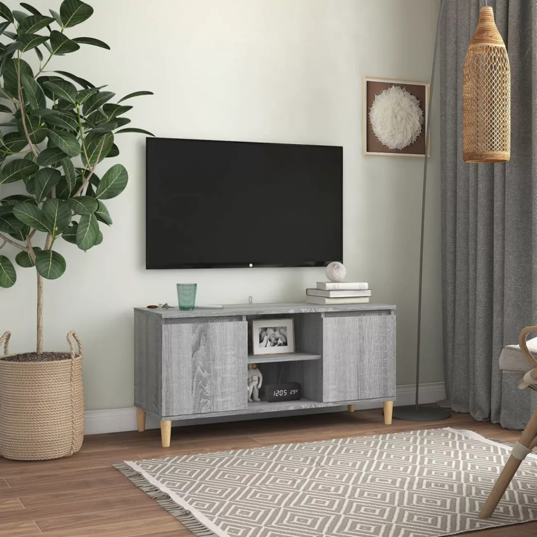 vidaXL TV-Schrank TV-Schrank mit Massivholz-Beinen Grau Sonoma 103,5x35x50 günstig online kaufen