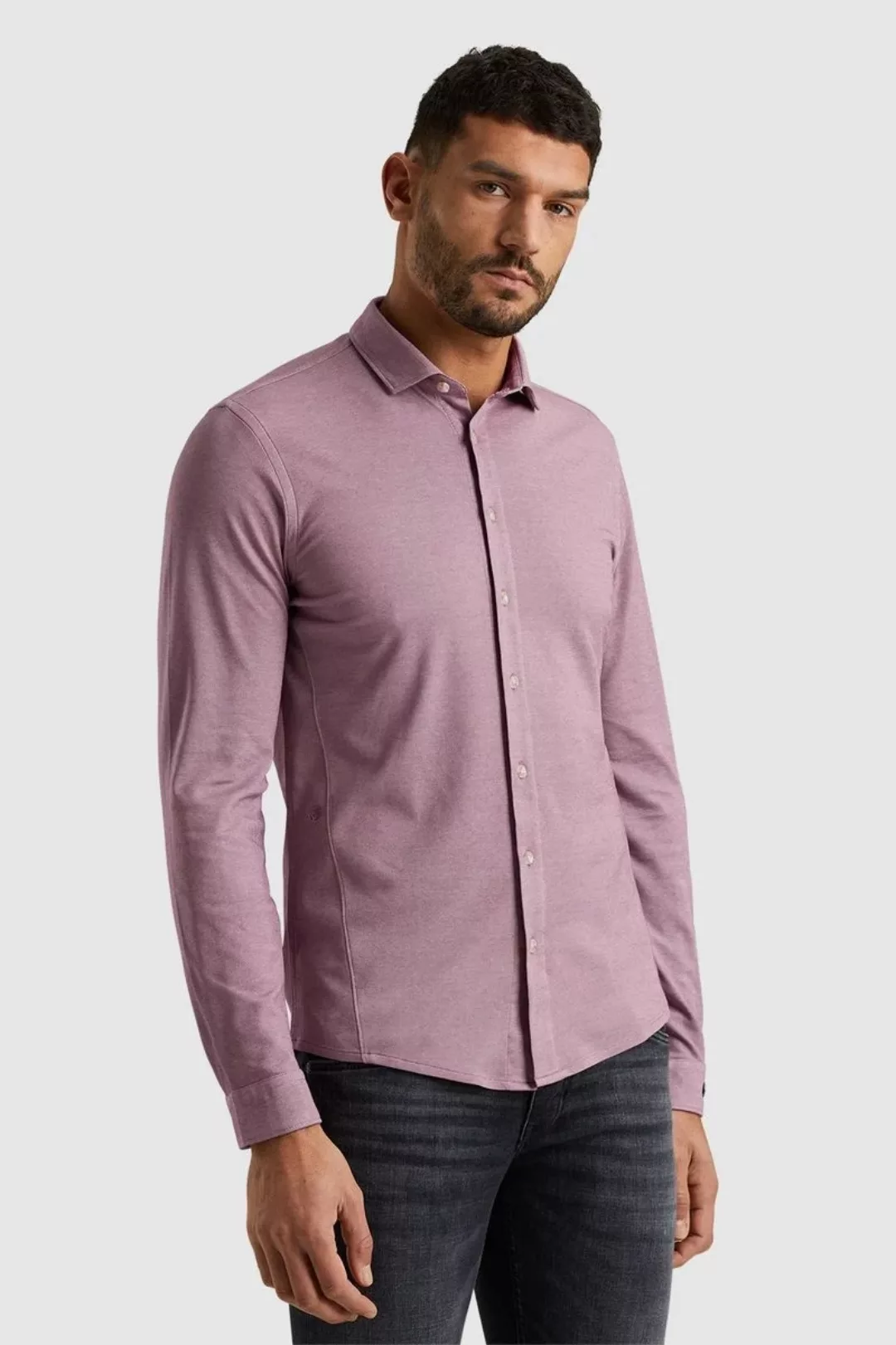 Cast Iron Hemd Jersey Piqué Mauve - Größe L günstig online kaufen