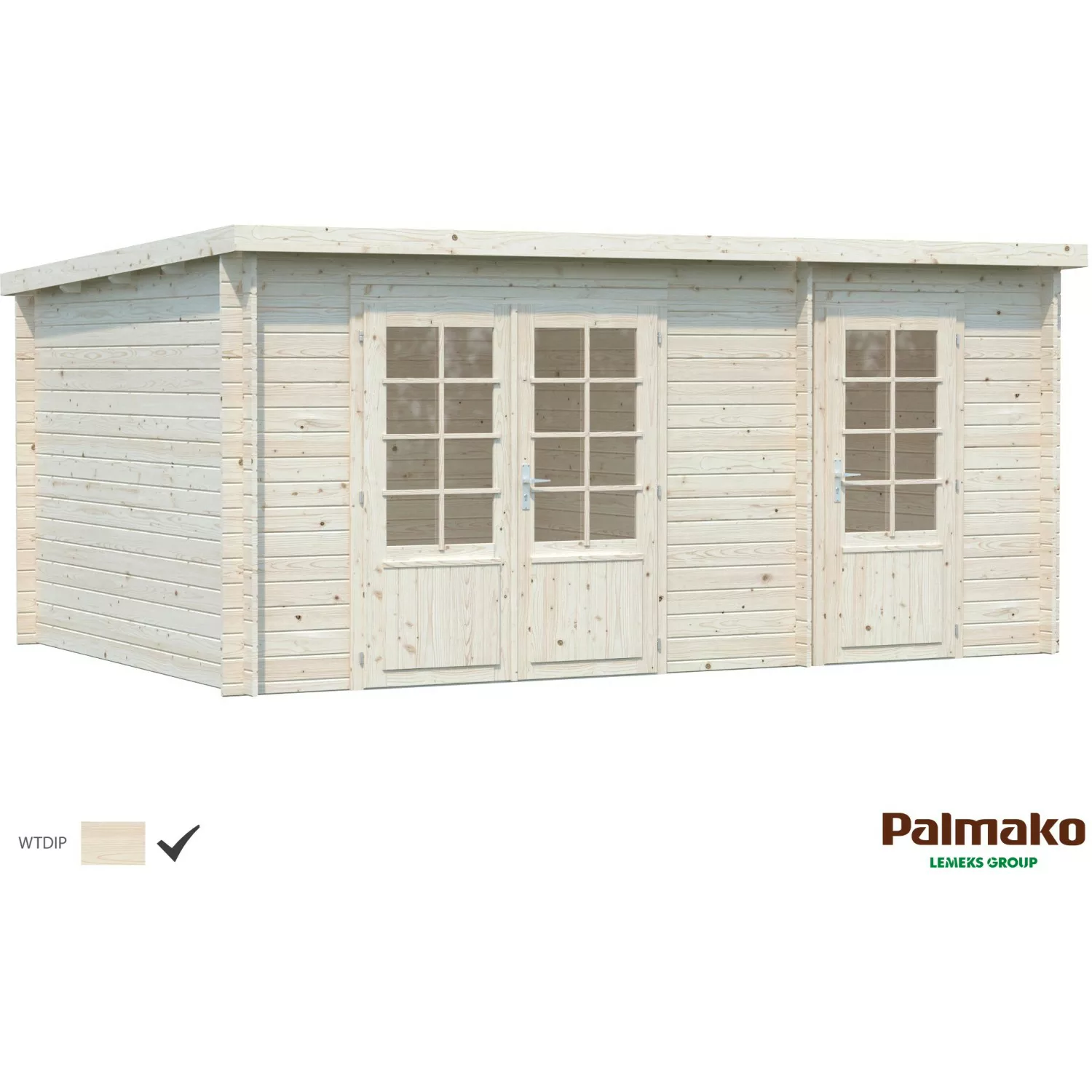 Palmako Ella Holz-Gartenhaus Klar Pultdach Tauchgrundiert 470 cm x 300 cm günstig online kaufen