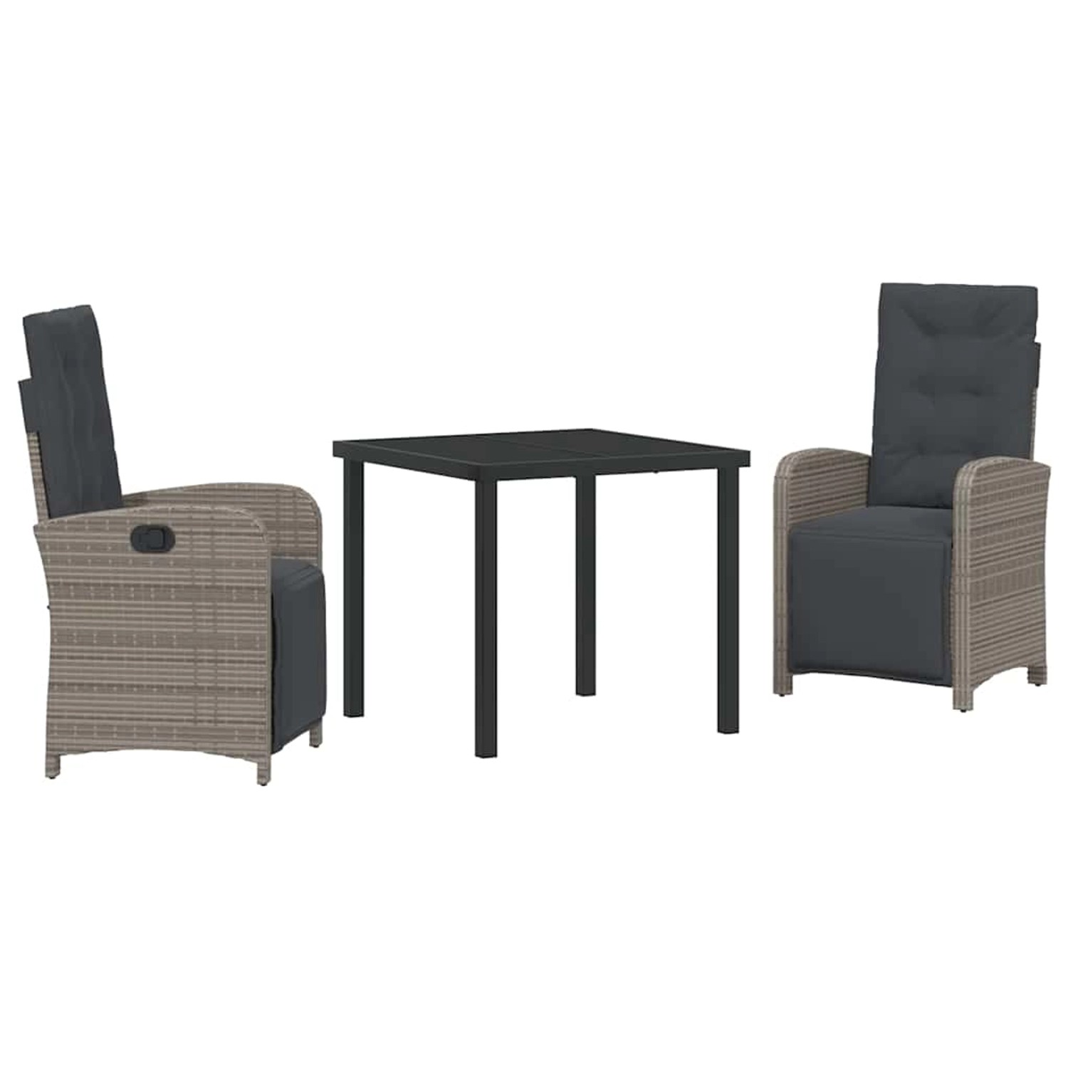 vidaXL Garten Essgruppe 3-Tlg Grau Poly Rattan 3380323 günstig online kaufen