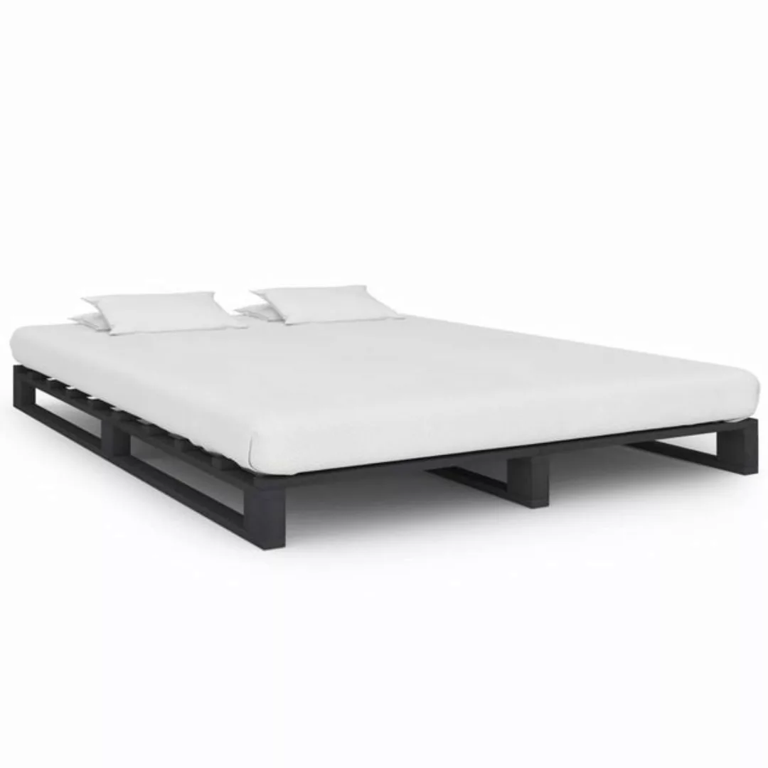 furnicato Bett Palettenbett Grau Massivholz Kiefer 120×200 cm günstig online kaufen