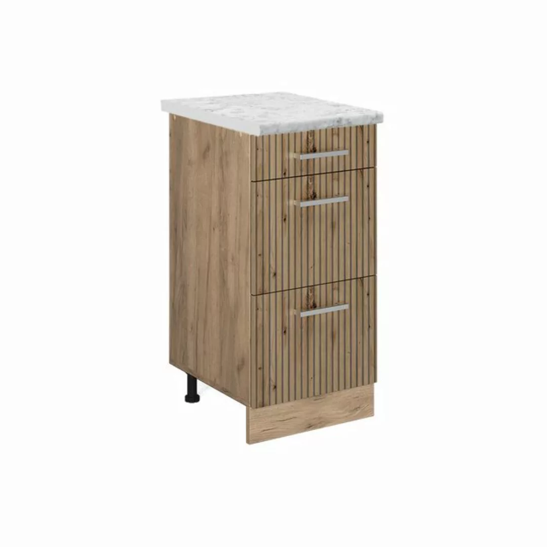 Vicco Unterschrank R-Line, Artisan-Eiche/Goldkraft Eiche, 40 cm AP Marmor günstig online kaufen