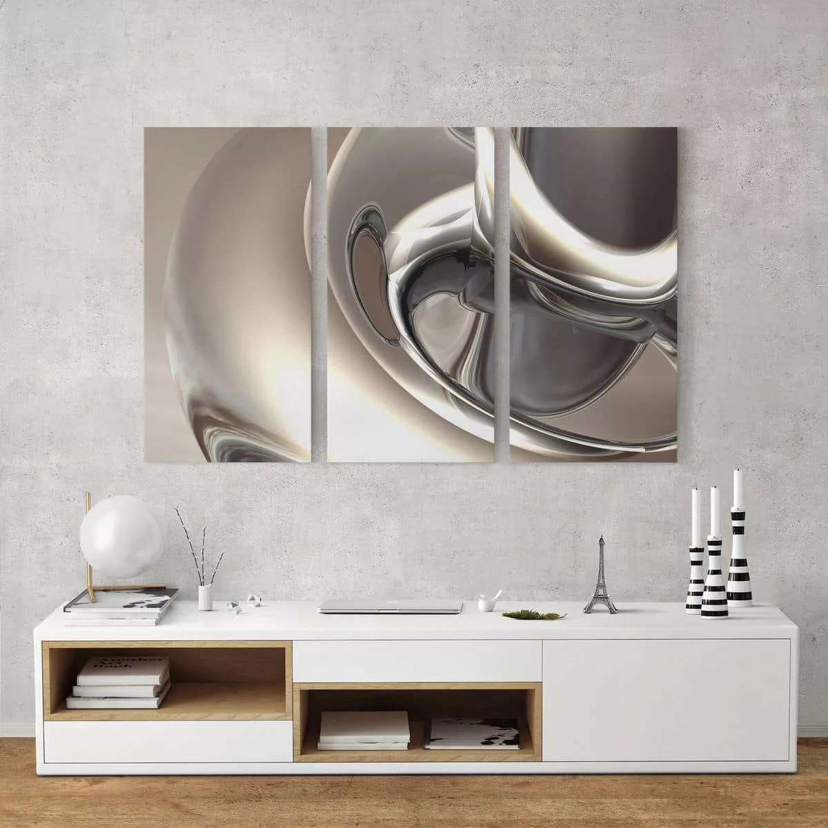 3-teiliges Leinwandbild Abstrakt - Querformat Glossy günstig online kaufen