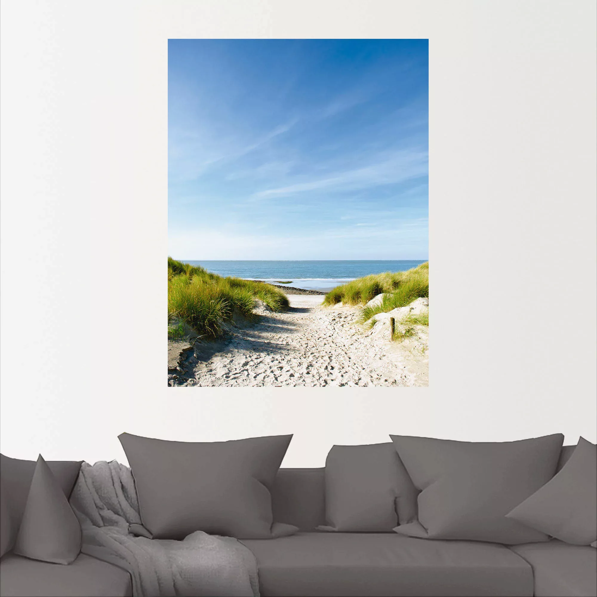 Artland Wandbild "Strand mit Sanddünen und Weg zur See", Strand, (1 St.), a günstig online kaufen