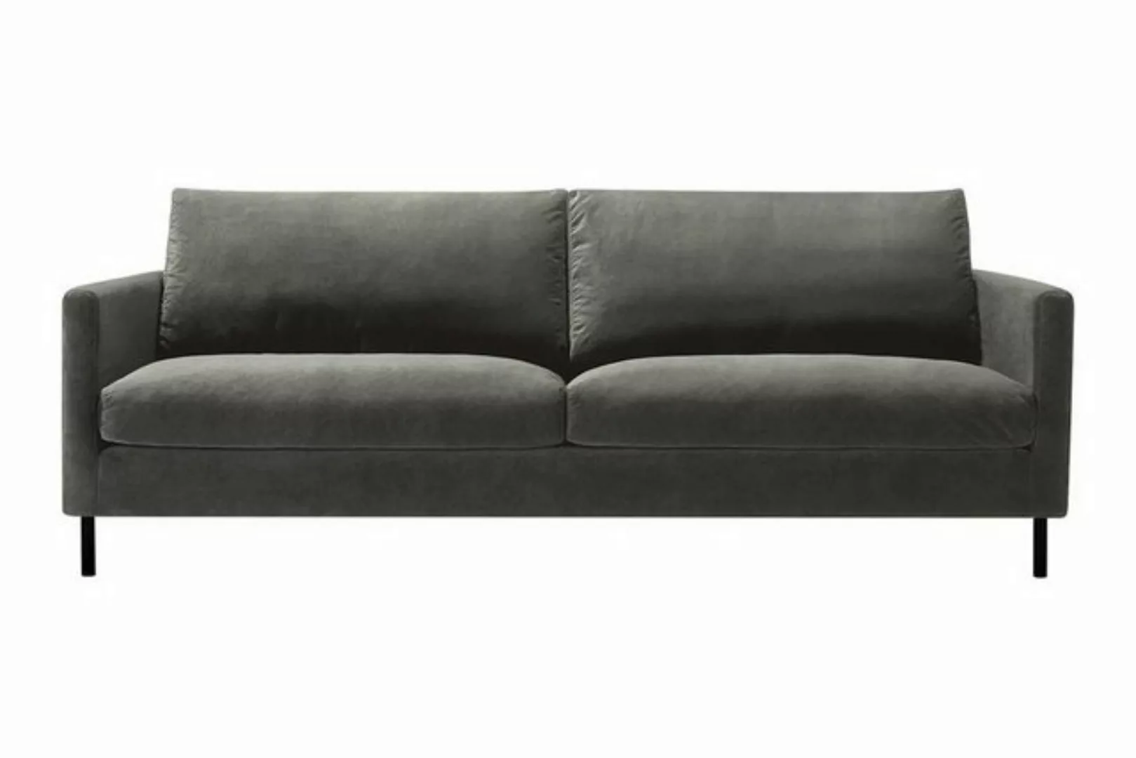 daslagerhaus living Big-Sofa Sofa 3 Sitzer Impala Classic Samt grau günstig online kaufen