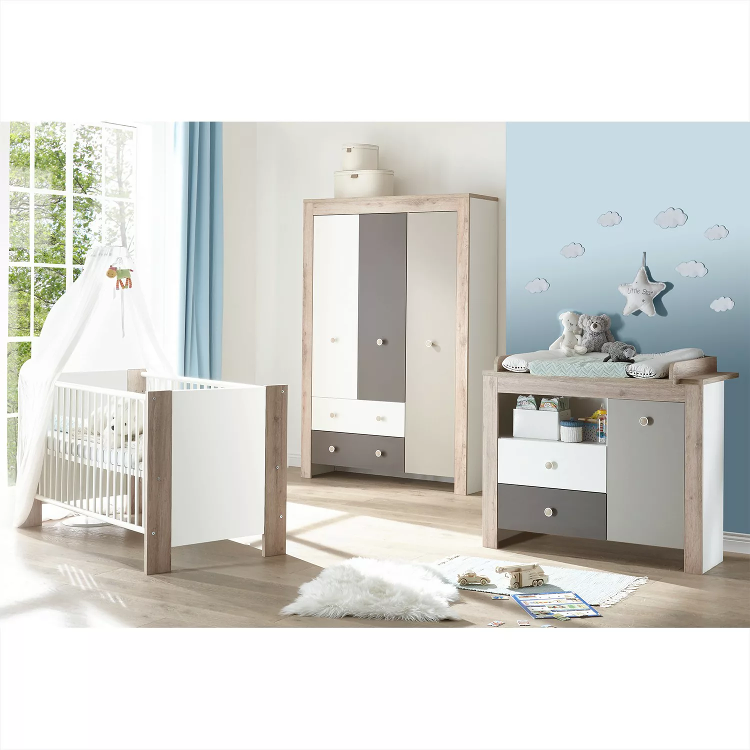 home24 Babyzimmer-Set Bea II (3-teilig) günstig online kaufen