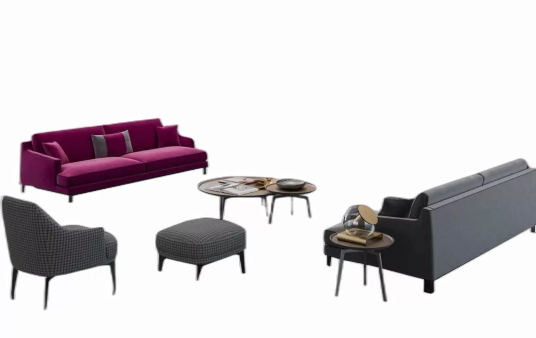 Xlmoebel Sofa Zeitgenössische Graue Lounge Sofaset Luxus 3+2+1 Sitzer Ottom günstig online kaufen