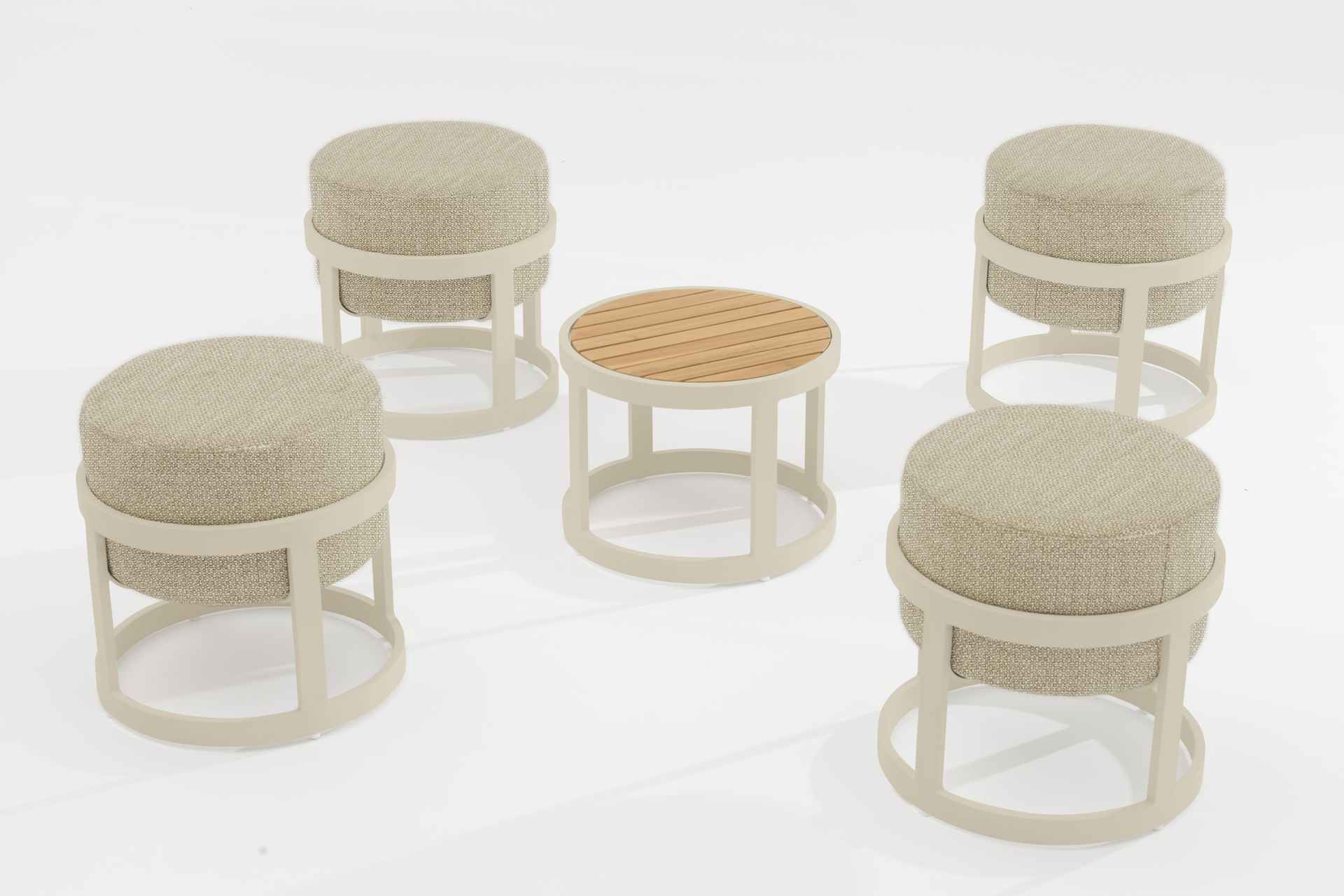 Totem Hocker Set + Coffee Table für den Garten Mokka günstig online kaufen