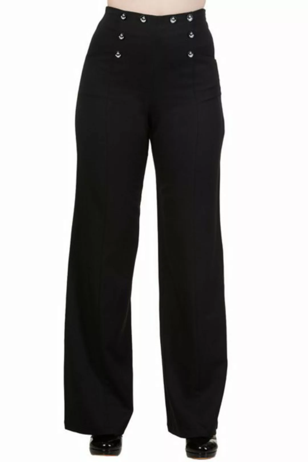 Banned Schlaghose Retro Stay Awhile Schwarz Vintage Trousers 40er Jahre Sti günstig online kaufen