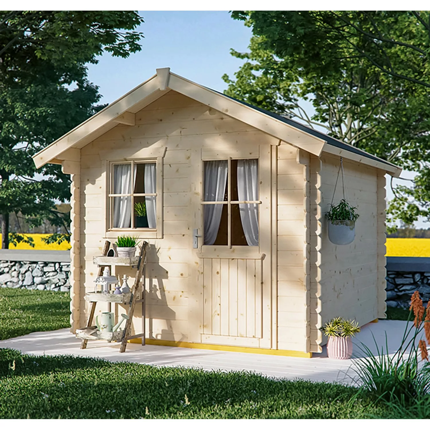Skan Holz Holz-Gartenhaus Porto 1 Natur 250 cm x 200 cm günstig online kaufen