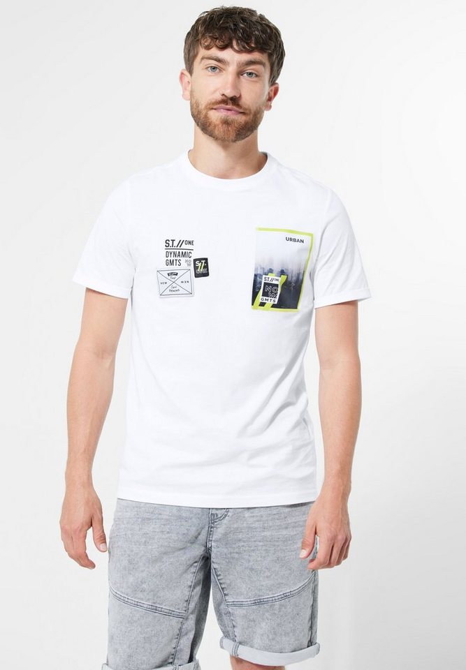 STREET ONE MEN T-Shirt mit Print-Mix günstig online kaufen