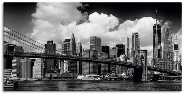 Artland Wandbild »Manhattan Skyline, Brooklyn Bridge«, New York, (1 St.), a günstig online kaufen