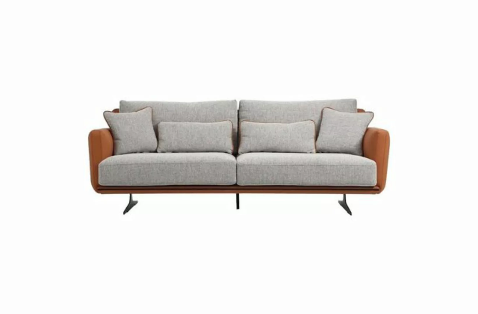 JVmoebel 2-Sitzer Zweisitzer Sofa 2 Sitzer Stoff Orange Modern Design Wohnz günstig online kaufen