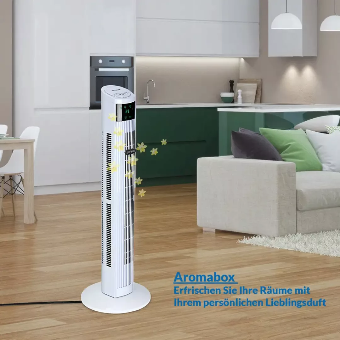 Turmventilator Weiß 96cm inkl Fernbedienung günstig online kaufen