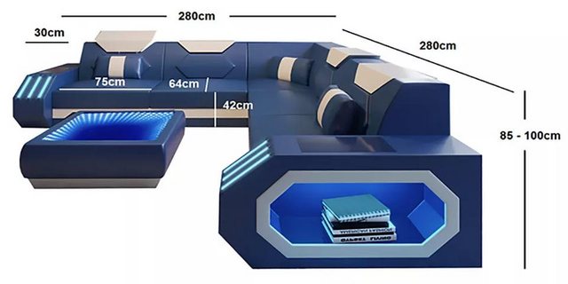 Xlmoebel Ecksofa Leder Ecksofa im modernen Design für das Wohnzimmer - Eckc günstig online kaufen