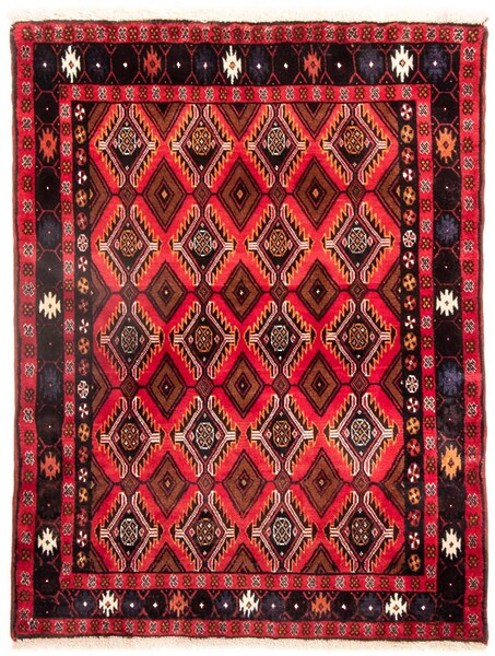 morgenland Wollteppich »Belutsch Durchgemustert Rosso 146 x 110 cm«, rechte günstig online kaufen
