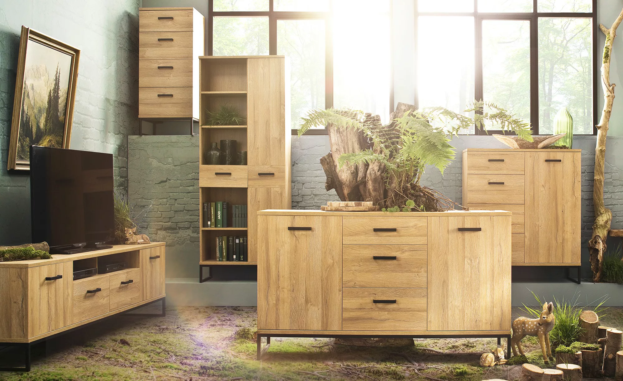 Sideboard  Medebach ¦ holzfarben ¦ Maße (cm): B: 101 H: 116 T: 44.0 Kommode günstig online kaufen