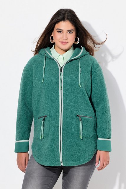 Ulla Popken Sweatjacke Teddyjacke Kapuze Zipptaschen Fleecefutter günstig online kaufen