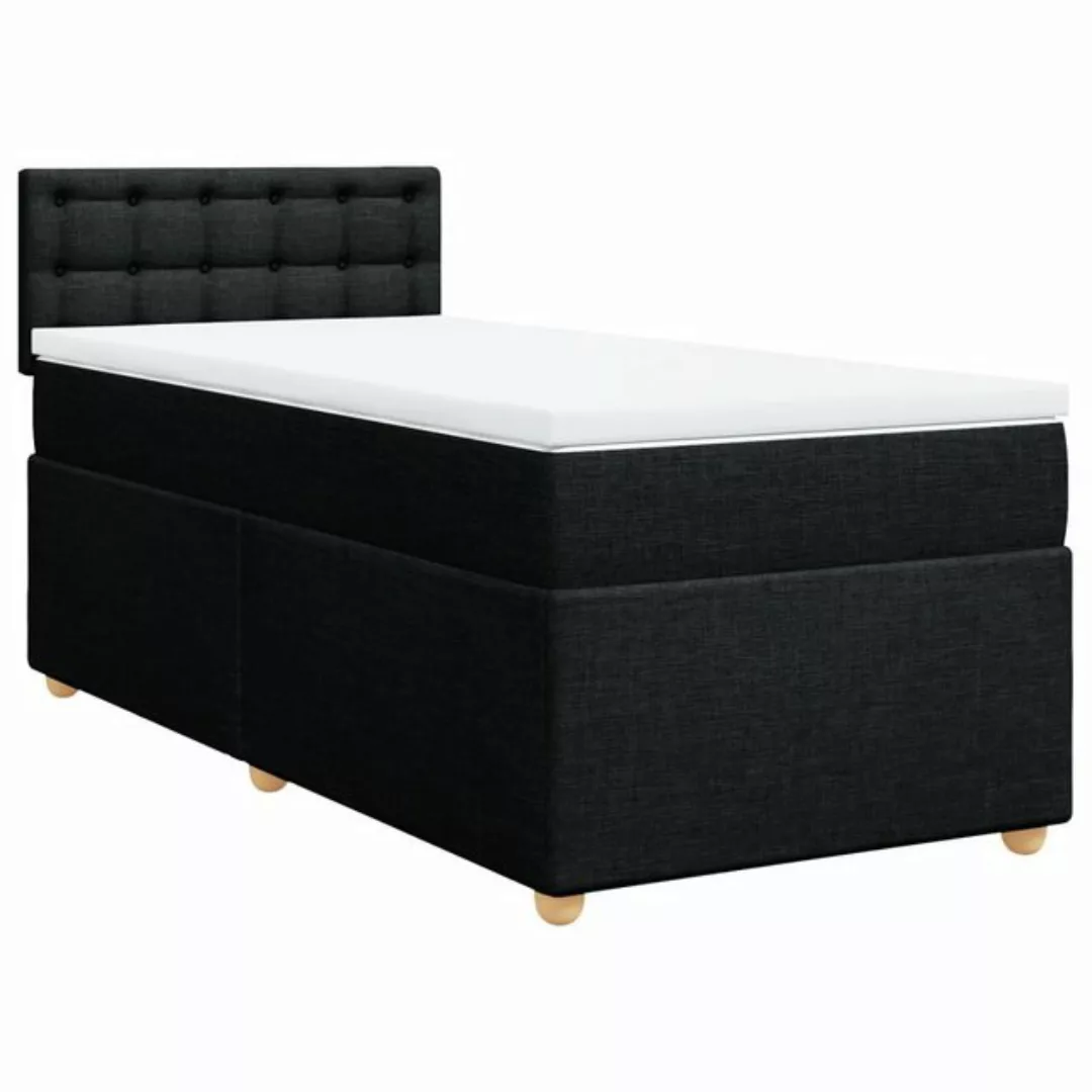 vidaXL Boxspringbett, Boxspringbett mit Matratze Schwarz 80x200 cm Stoff günstig online kaufen