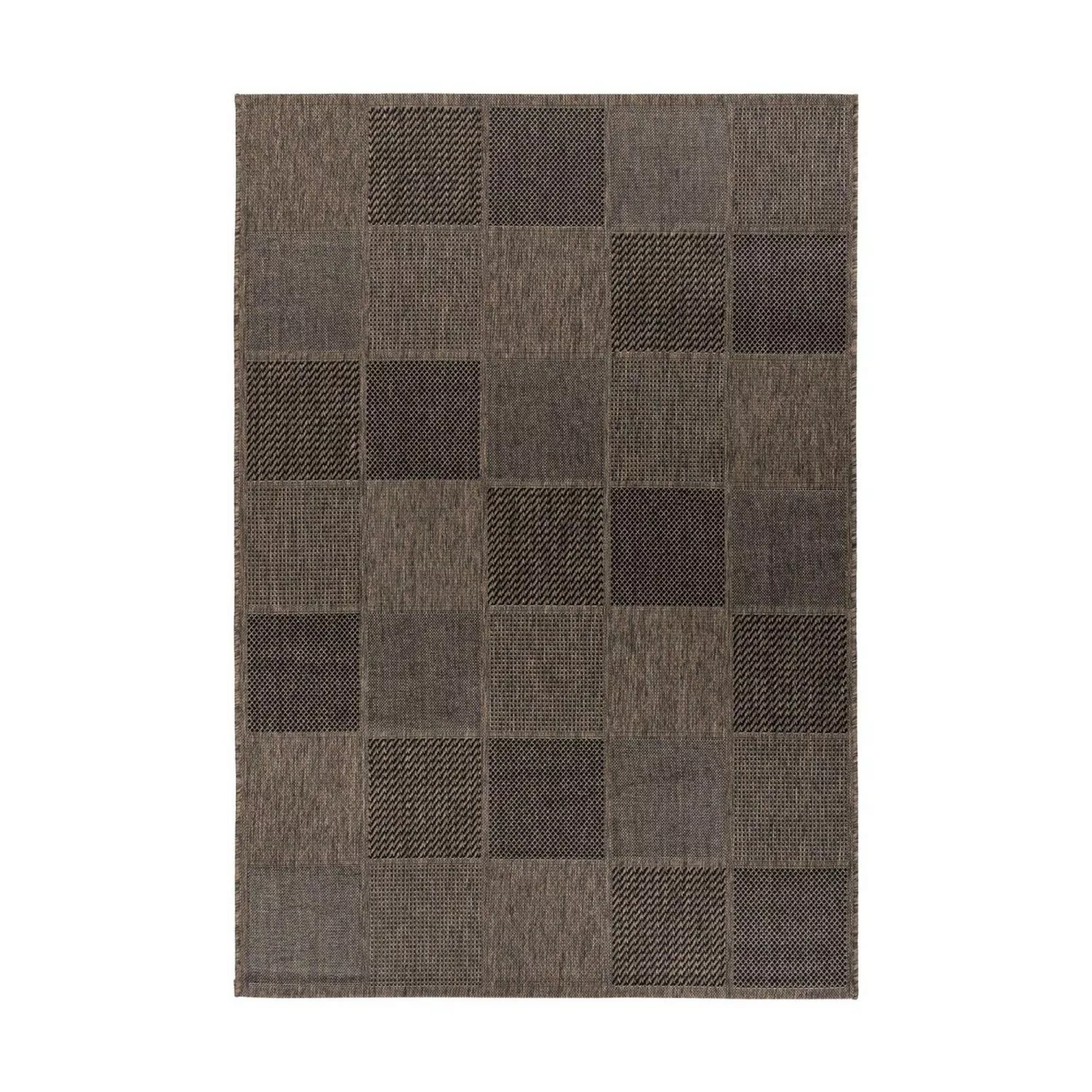 MeGusta Flachflor Teppich Modern Grau - Braun Polypropylen 160x230 cm Paula günstig online kaufen