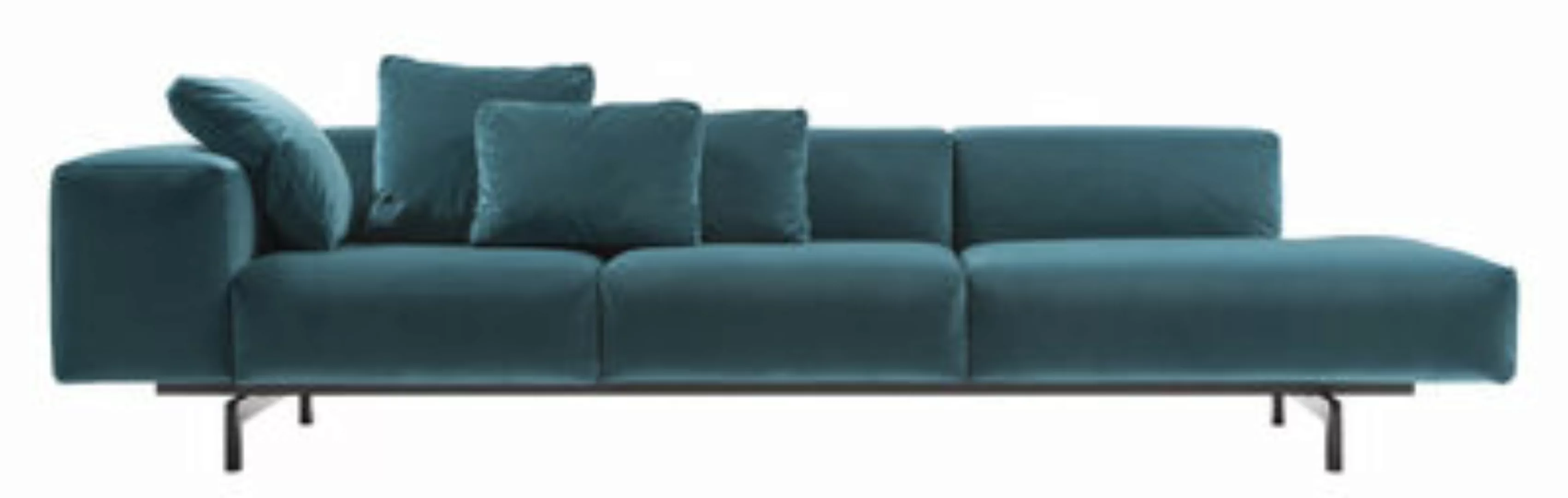 Sofa Largo Velluto textil blau / 3-Sitzer - L 298 cm - Velours - Kartell - günstig online kaufen