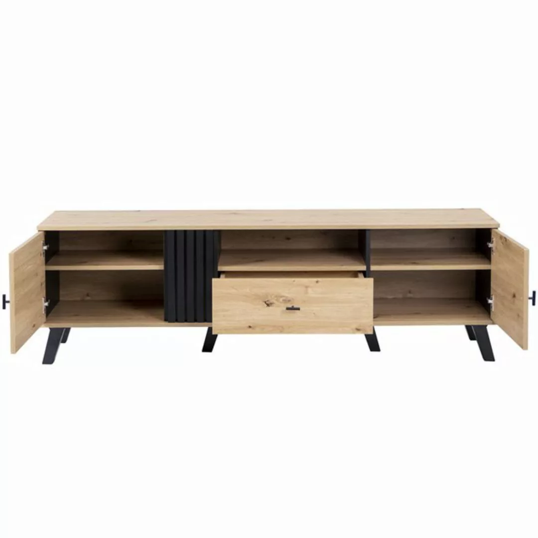 XDeer TV-Schrank Stilvolle Eleganz: 172cm TV-Schrank mit Holz- und Schwarzd günstig online kaufen