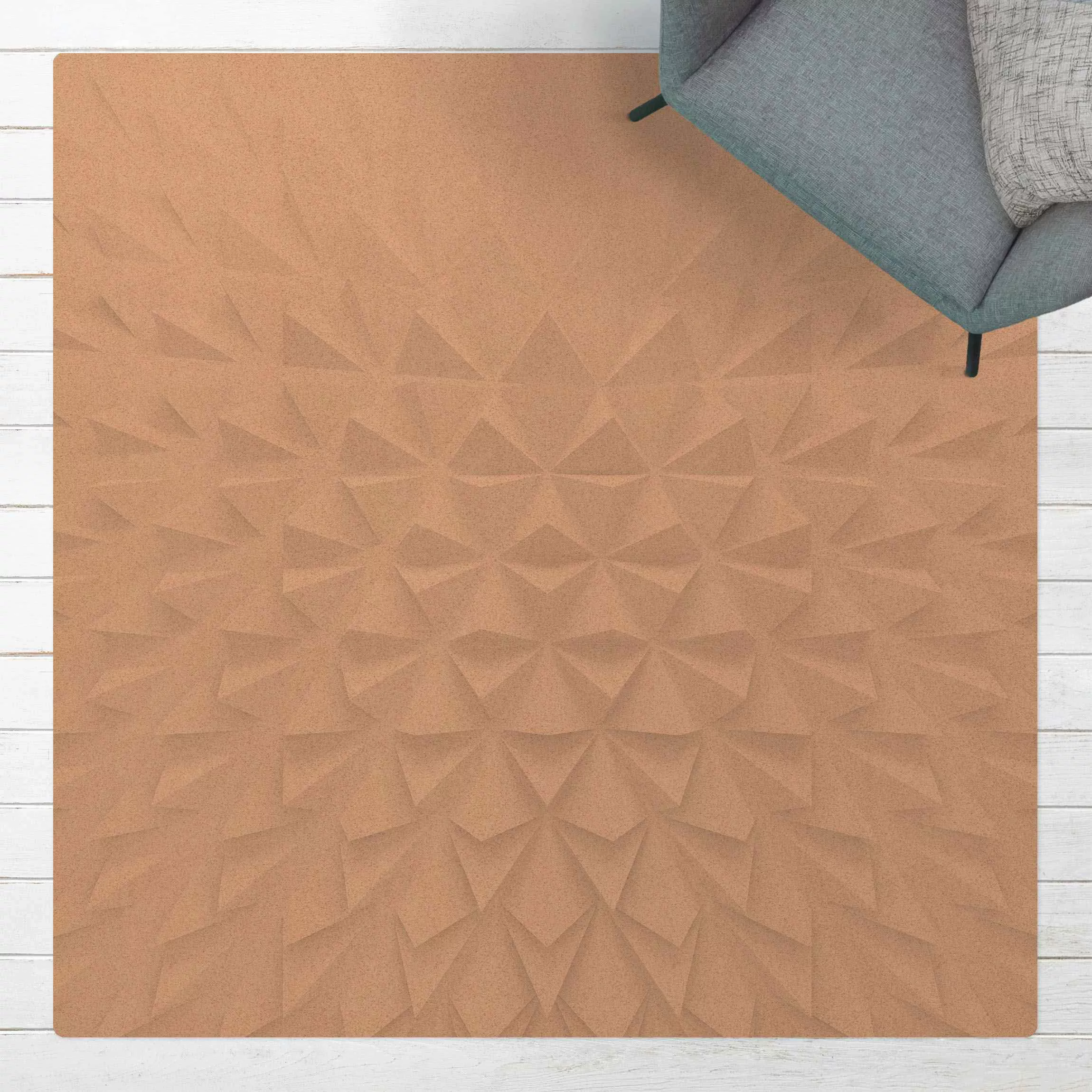 Kork-Teppich Geometrisches Muster 3D Effekt günstig online kaufen